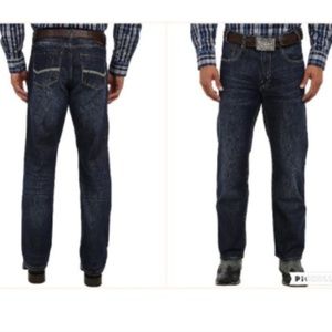 Stetson Cowboy Jeans Size 29x40 1312 Modern Bootleg New Relaxed Fit Dark